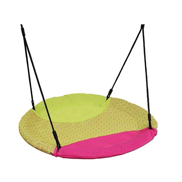 NESTSCHAUKEL RUND LIME/CERISE